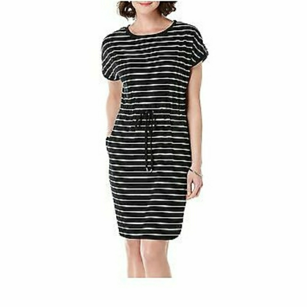 Rafaella Stripped Drawstring Dress